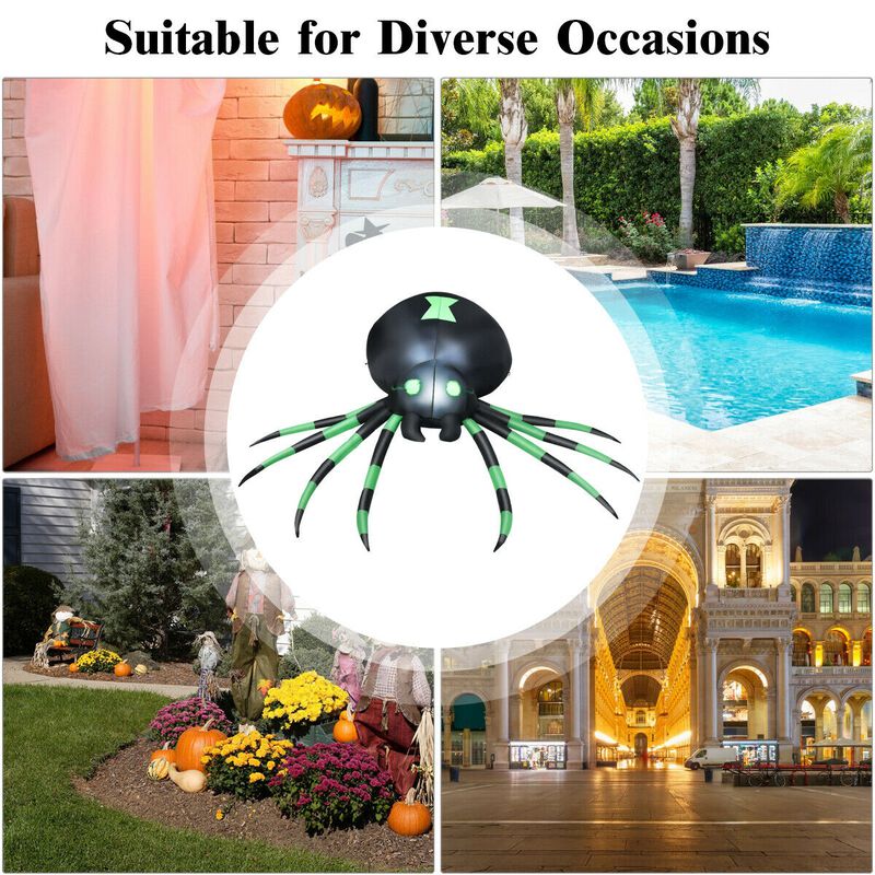 6 Feet Halloween Inflatable Blow-Up Spider image number 6