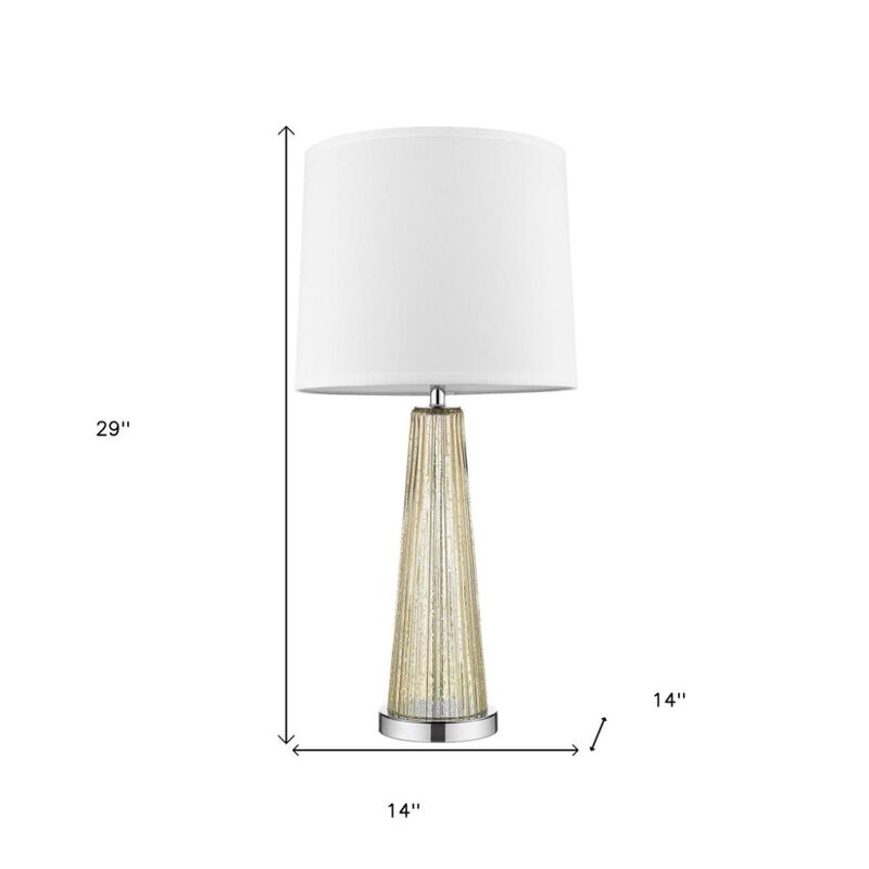 Hivvago 29" Champagne Glass Buffet Lamp With Off White Empire Shade