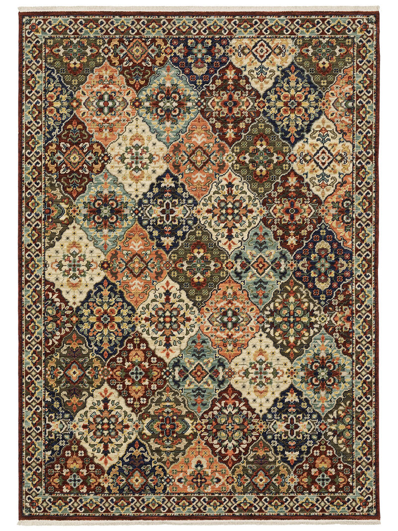 Lilihan 5'3" x 7'6" Red Rug image number 0