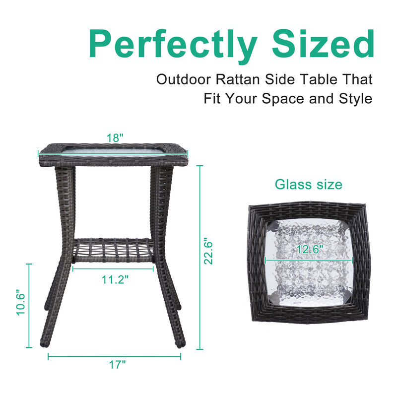 Outdoor Side Table Weather-Resistant Accent Table for Patio, Garden & Balcony
