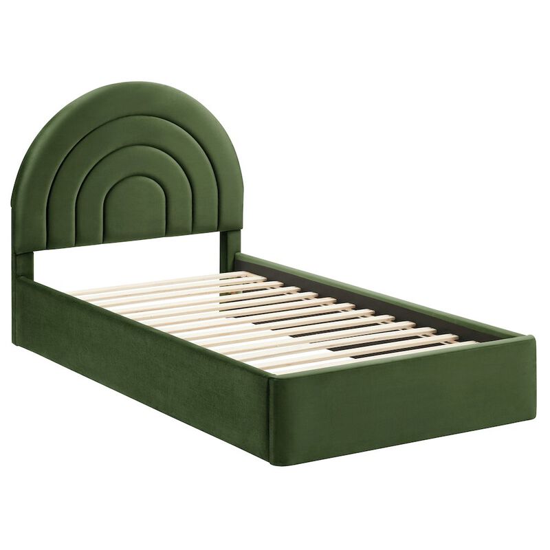 Solana Arched Performance Velvet Twin Platform Bed image number 4