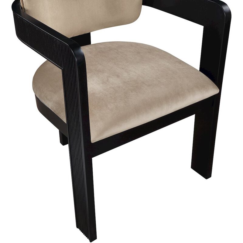 Meridian Furniture Sacha Beige Velvet Dining Chair, Set of 2