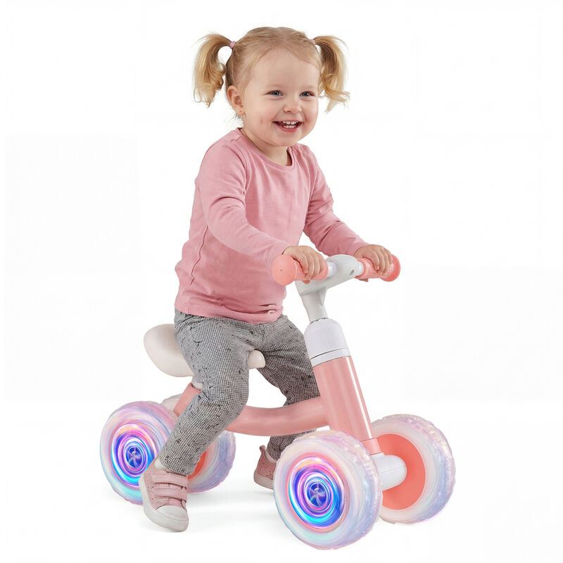 Baby Ride On Balance Bike with Adjustable Handlebar Seat and Light Up Wheels for Home image number 4