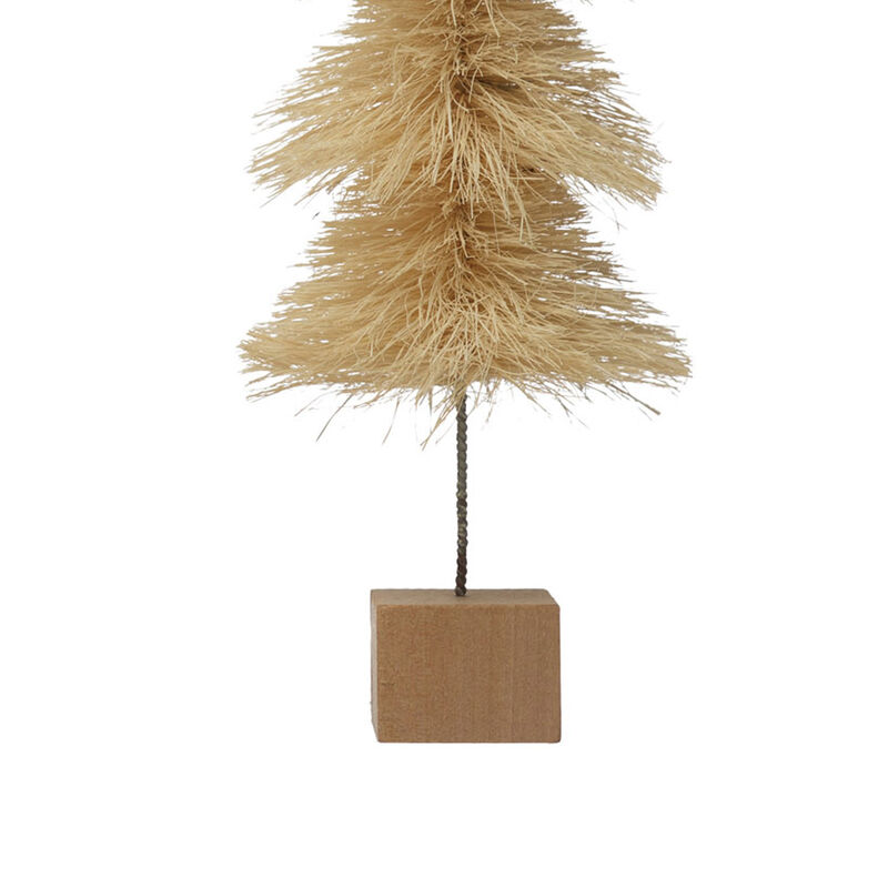 Sisal Bottle Brush Tree with Wood Base, Cream image number 2