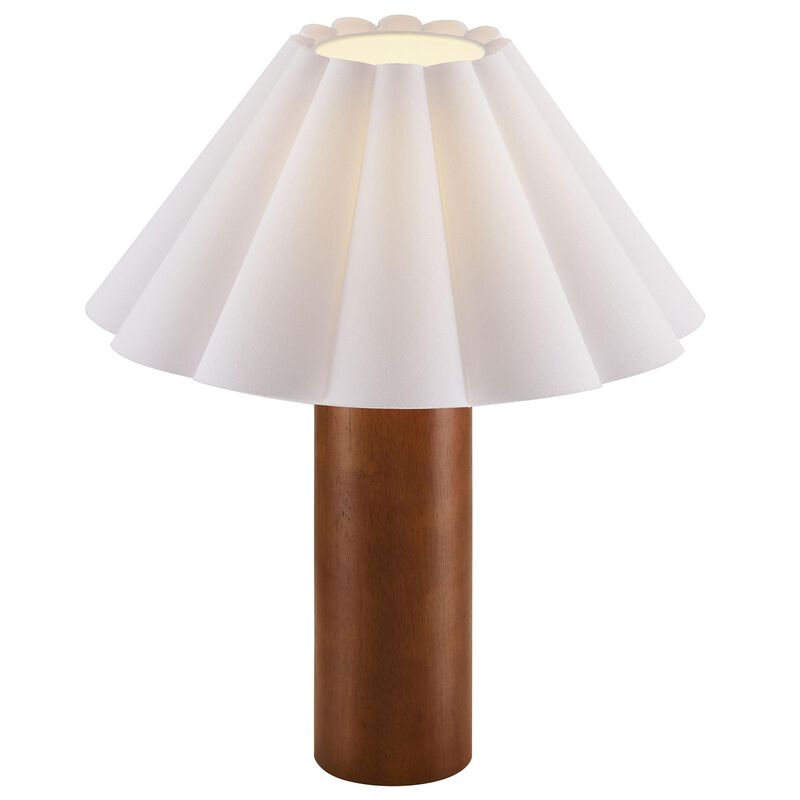 Modway Flora Table Lamp with Pleated Petal Lampshade in Walnut image number 7