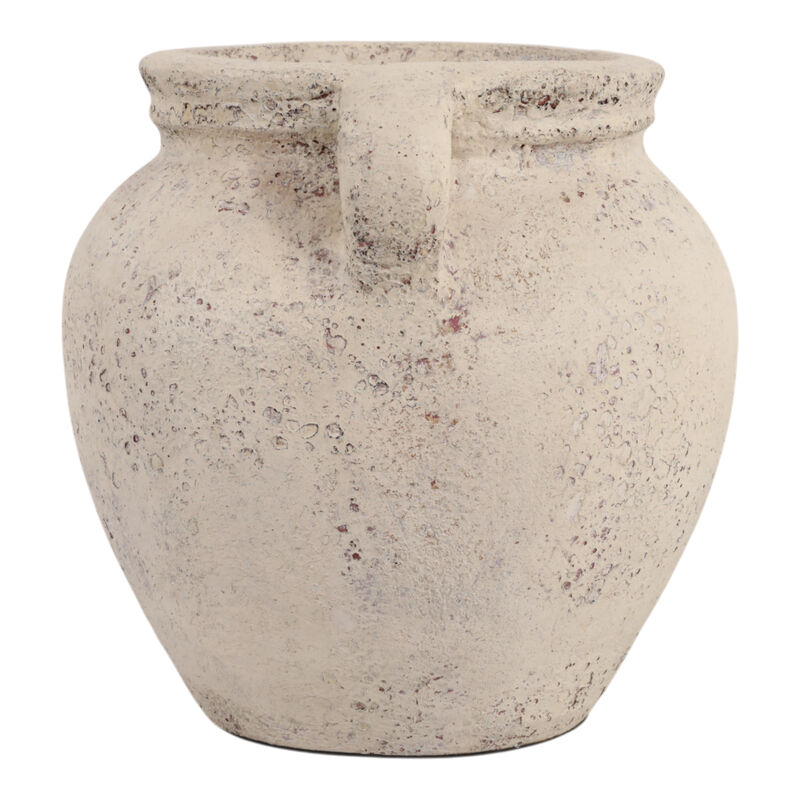 8x8" Terracotta Double Handle Vase, Ivory image number 2