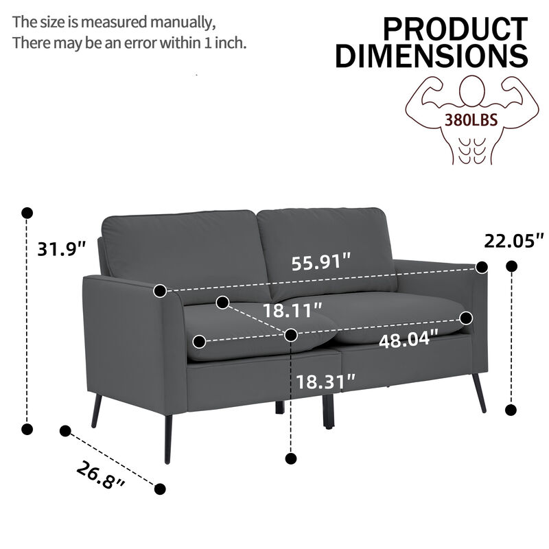 Wespne PU loveseat image number 3