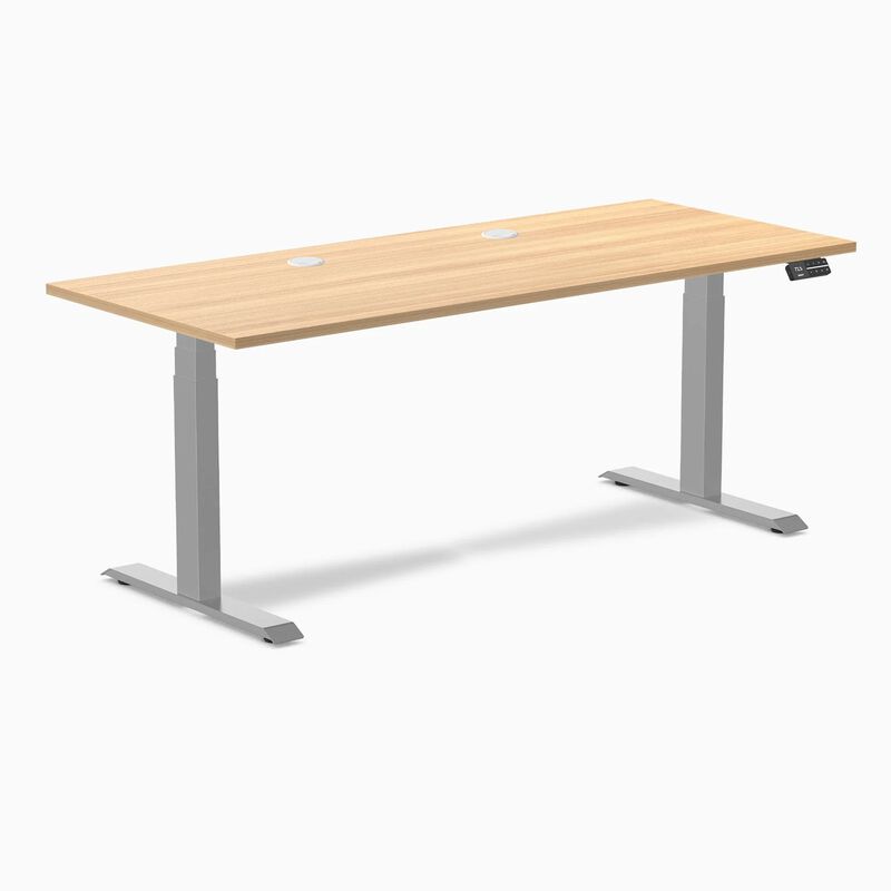 Desky Dual Scalloped Laminate Sit Stand Desk image number 0