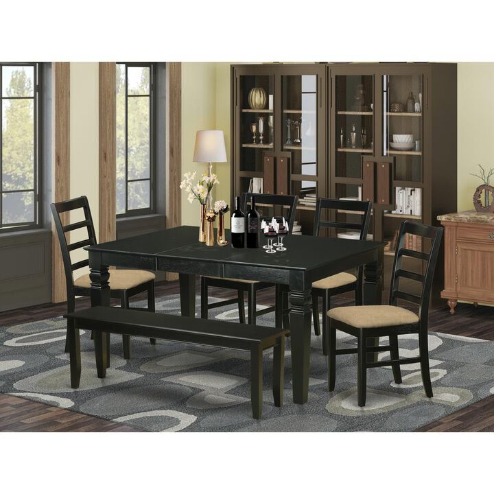6-Pc Kitchen nook Dining set - Small Kitchen Table and 4 Kitchen Chairs with Bench