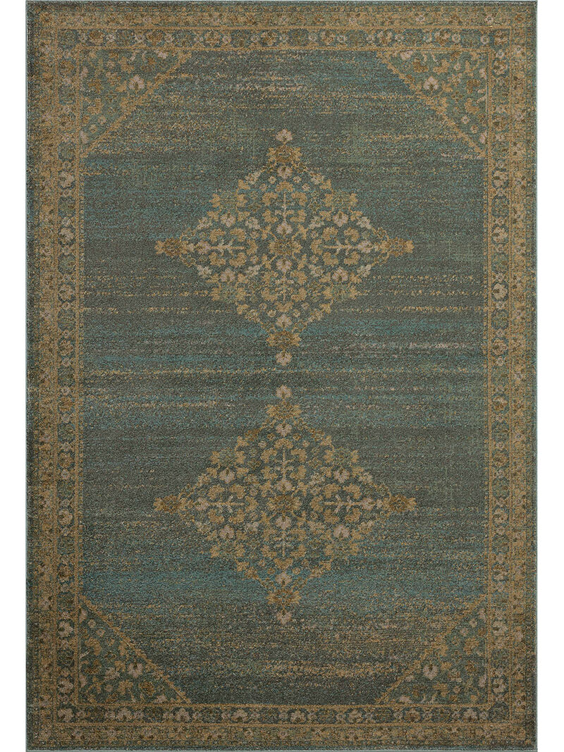 Mona Aqua/Wheat 8'10" x 12' Area Rug by Magnolia Home by Joanna Gaines x Loloi