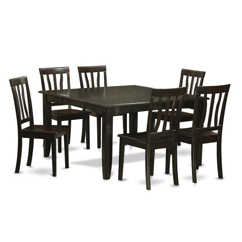 7 Pc Dining room set-Dinette Table with Leaf and 6 Dinette Chairs.