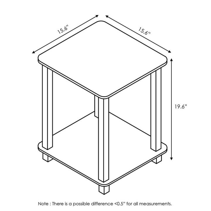 Furinno Simplistic Set of 2 End Table, French Oak Grey/Black