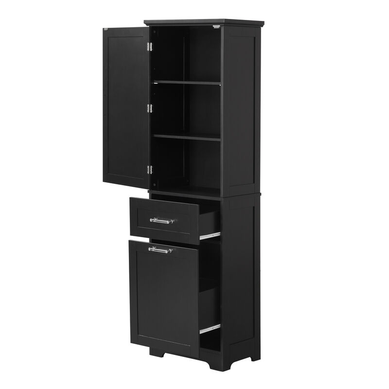 Merax Tall Bathroom Storage Cabinet with Adjustable Shelf