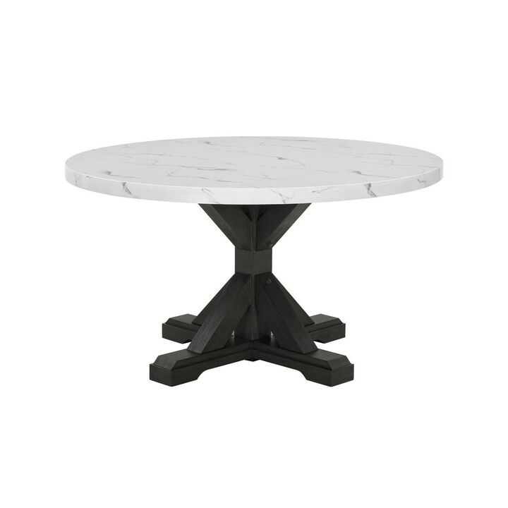 Best Quality Furniture Best Quality Furntirue Round Faux Marble Top On Rustic Gray Mdf/Wood Base