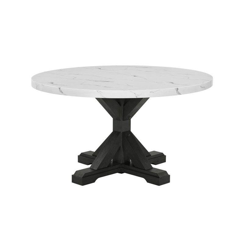 Best Quality Furniture Best Quality Furntirue Round Faux Marble Top On Rustic Gray Mdf/Wood Base