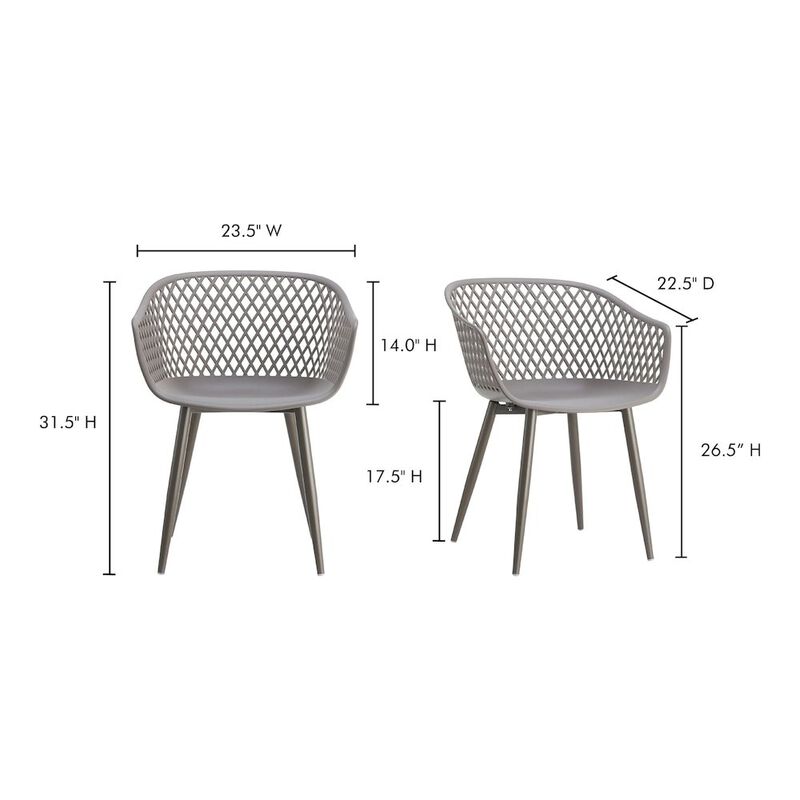 Moe's Home Collection Piazza Outdoor Chair Grey-Set Of Two