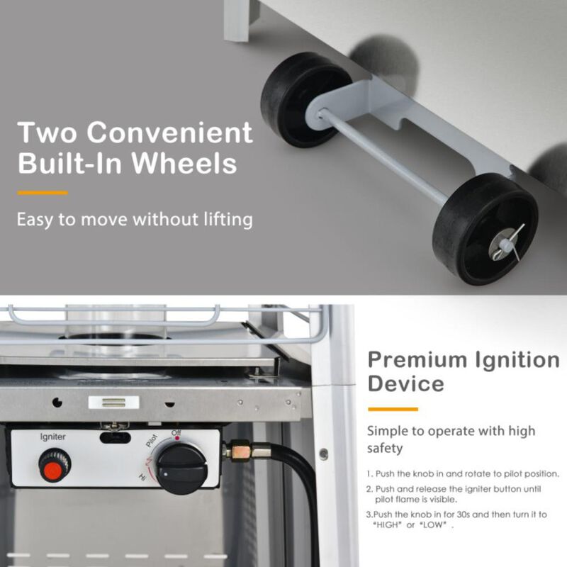 Hivvago 42000 BTU Pyramid Patio Heater with Wheels