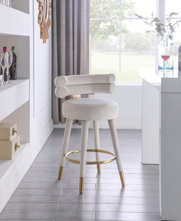 Meridian Furniture Fitzroy Velvet Counter Stool, Set of 2
