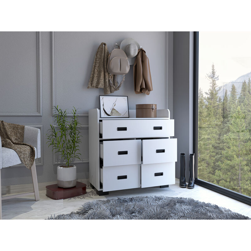 Edgemont 5-Drawer Dresser White