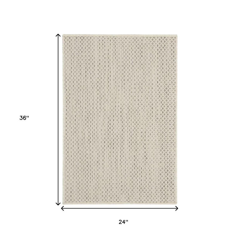 HomeRoots 2' X 3' Ivory And Silver Geometric Indoor Outdoor Area Rug image number 3
