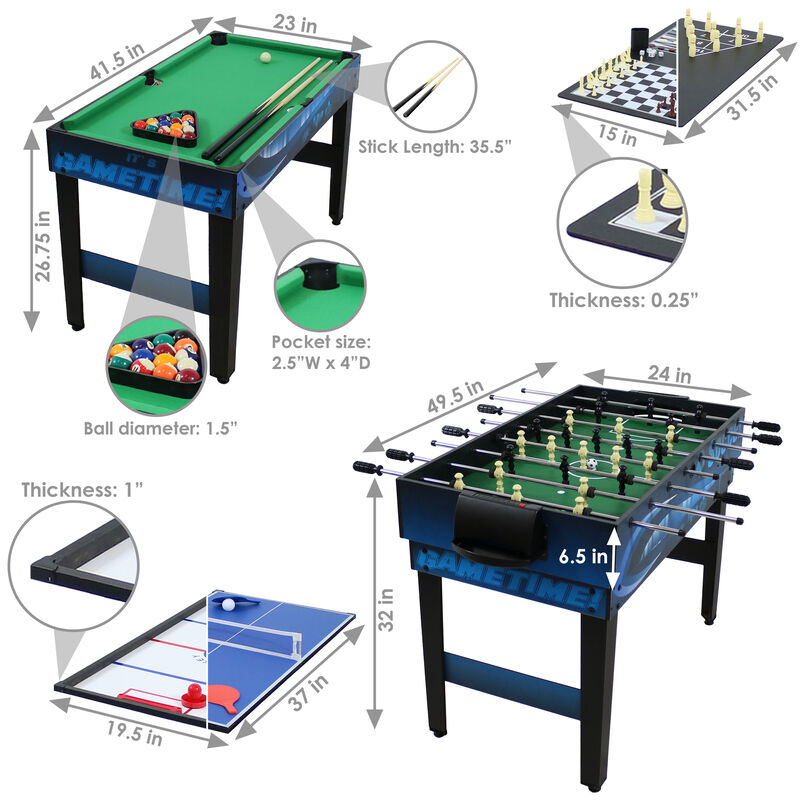 Sunnydaze 10-in-1 Multi Game Table - 49.5"