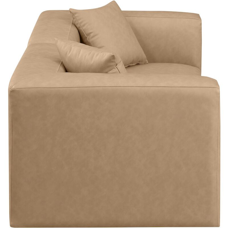 Meridian Furniture Cube Tan Vegan Leather Modular Sofa