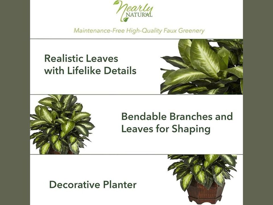 Artificial Greenery Plants Home Decor 24in Dieffenbachia Silk