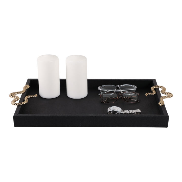 19x12" Faux Leather Snake Tray