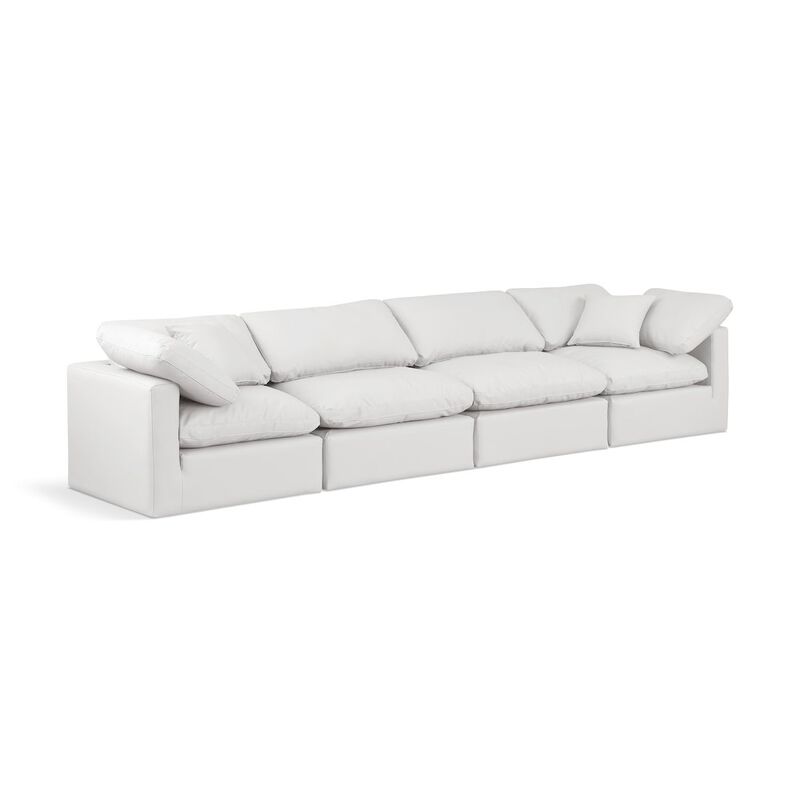Meridian Furniture Indulge Cream Vegan Leather Modular Sofa
