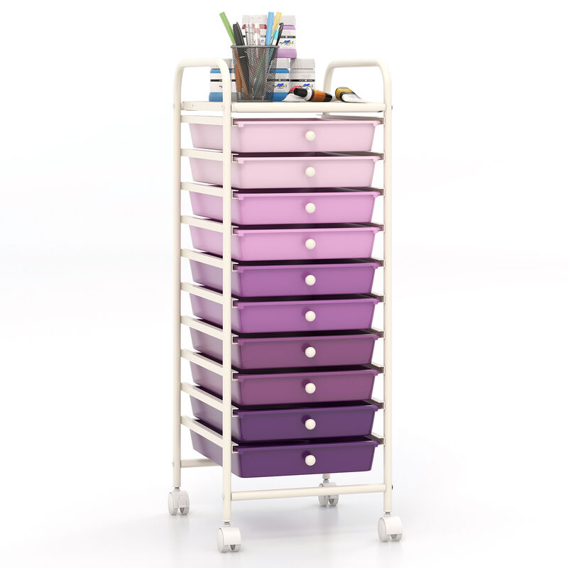 Rolling Cart Organizer with 10 Drawers &ndash; Ideal for Home or Office