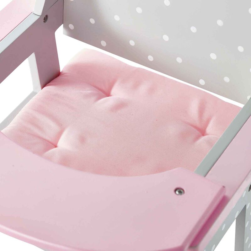 Olivia's Little World Princess Polka Dot Baby Doll High Chair Gray image number 4