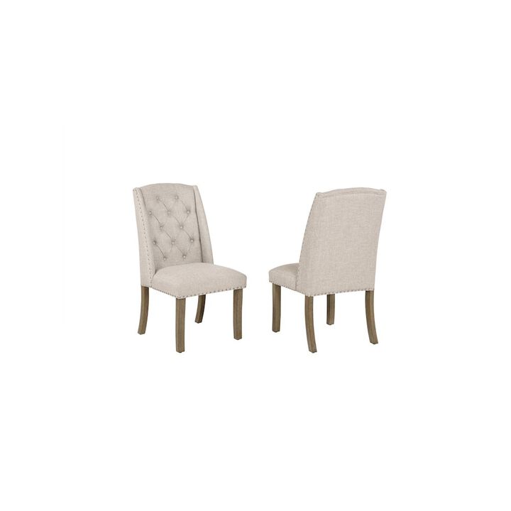 Best Quality Furniture Beige Dining Chair With Linen Fabric