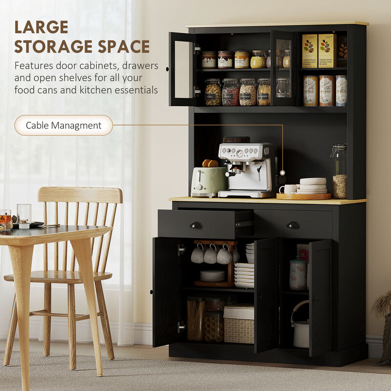 Hivvago Kitchen Storage Hutch with Adjustable Shelves image number 3
