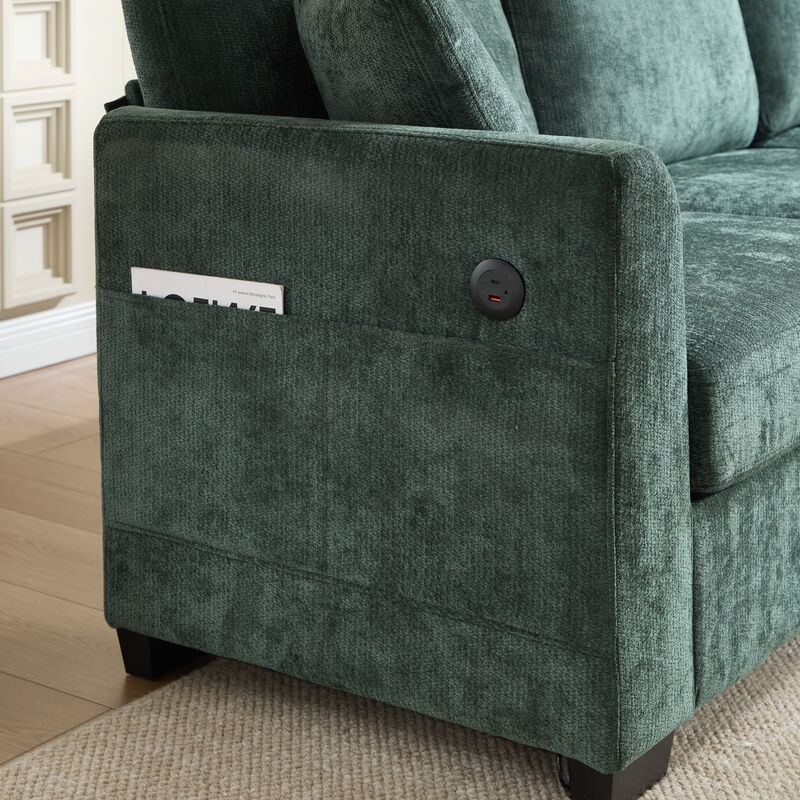 Bomzik Modern Storage Sectional Sofa with Dual USB image number 4
