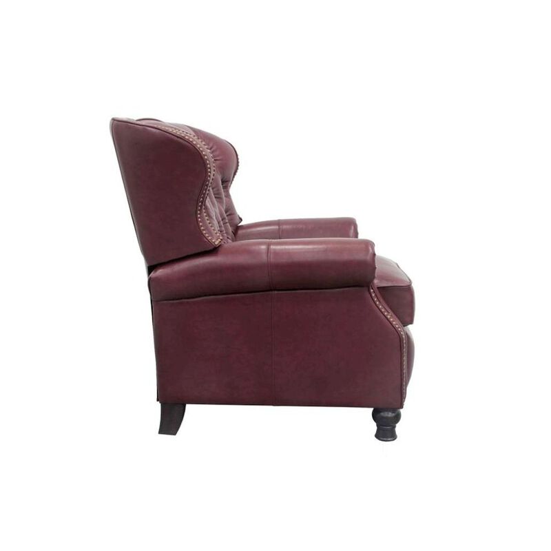 Red Wine Leather Chair Recliner image number 5