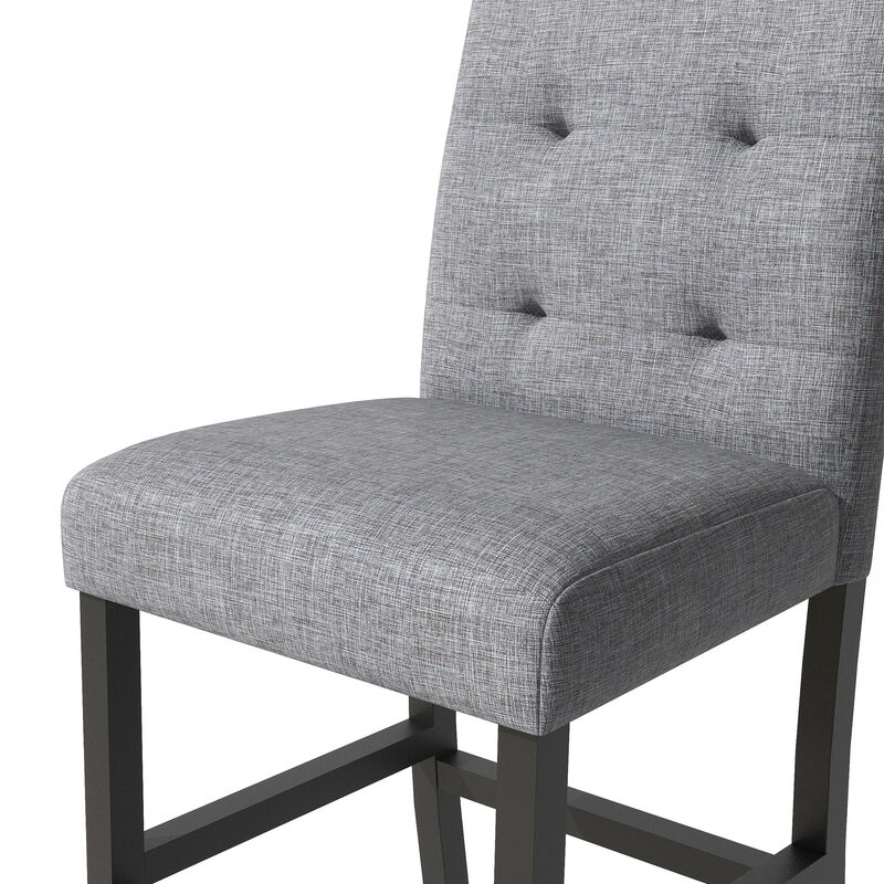 Whisen 5-Piece Counter Height Dining Set with 4 Upholstered Chairs - Black