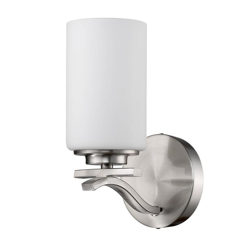 Hivvago One Light Silver and Glass Wall Sconce