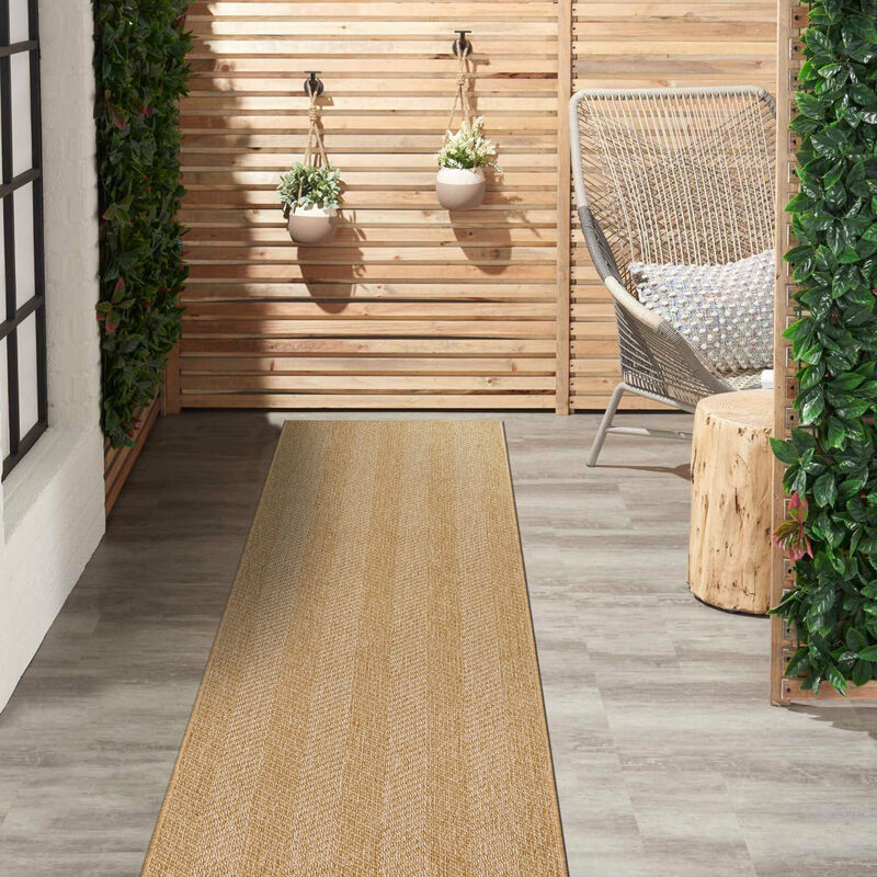 World Rug Gallery Herringbone Stripe Reversible Jute-Look Indoor/Outdoor Rug image number 1
