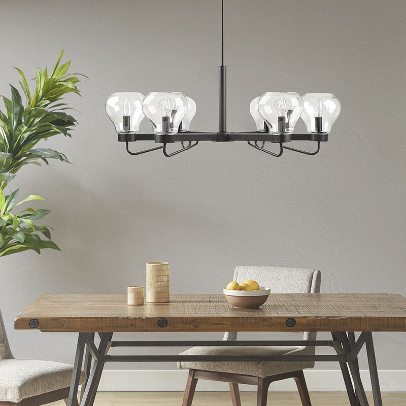 Gracie Mills Jocelyn Modern 6-Light Chandelier with Clear Glass Shades