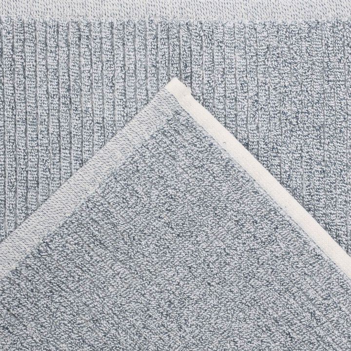 Set of 6 Cotton Blend Hand Towels with Textured Ribbed Design