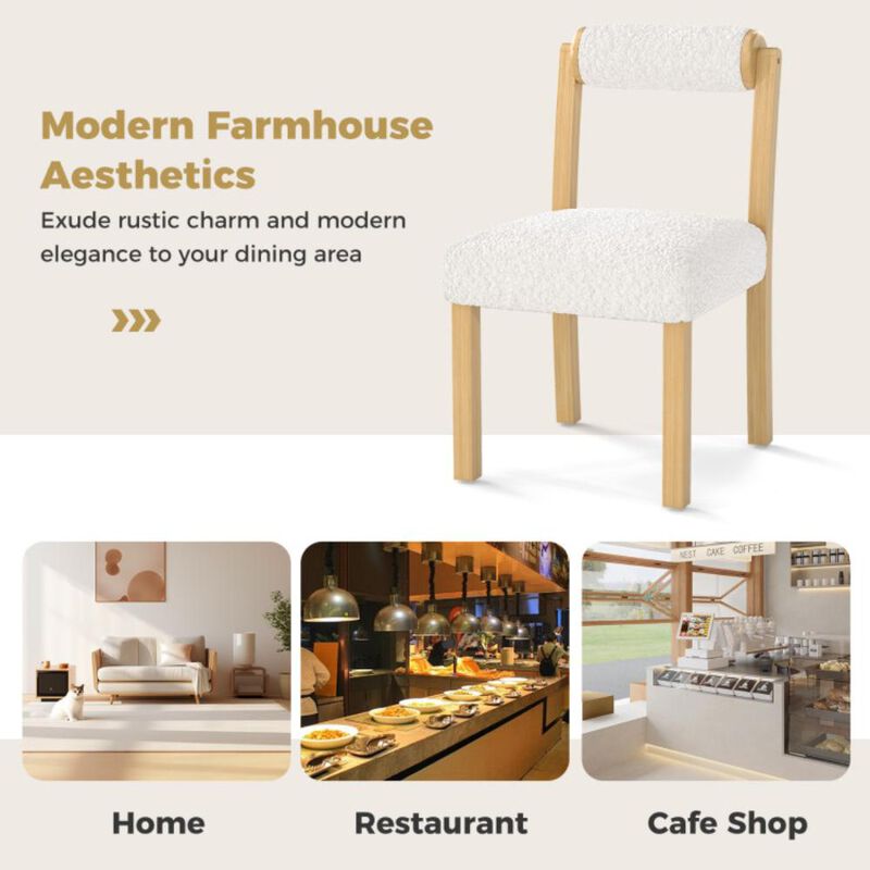 Hivvago Wooden Dining Chair with Rubber Wood Frame and Cylinder Back Set of 2