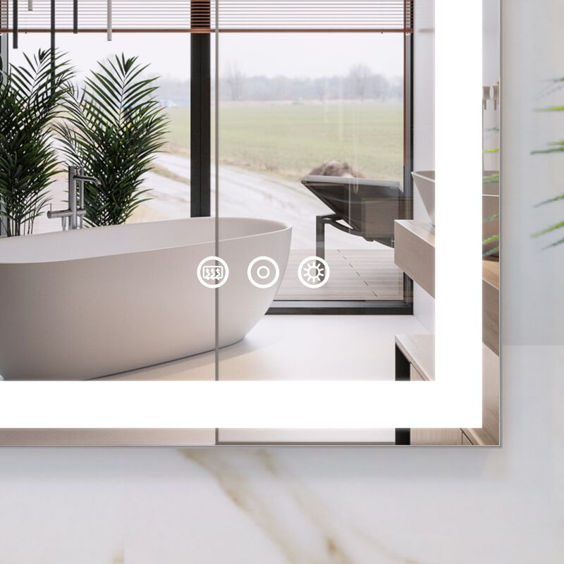 ELEMENT ACE 32x40 Inch Wall Mounted LED Bathroom Vanity Mirror with Adjustable Lighting Anti-Fog Touch Control Memory Function Smart Large Bathroom Mirror image number 6