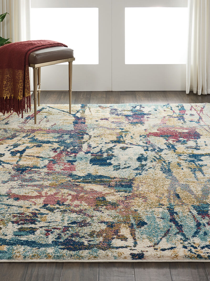 Fusion FSS10 Cream/Multicolor 5'3" x 7'3" Rug