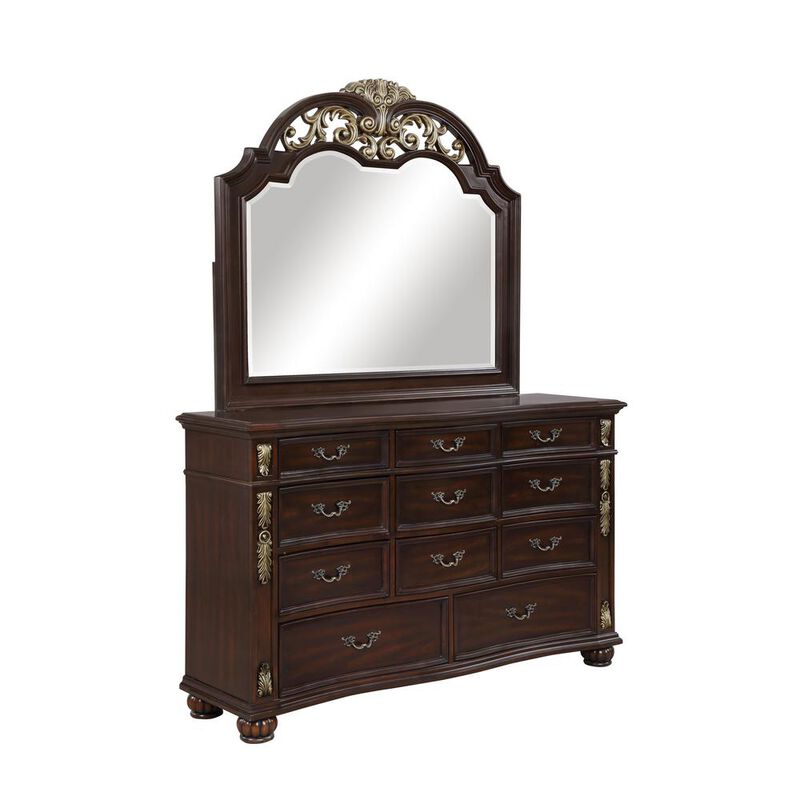 New Classic Furniture Furniture Maximus Solid Wood Dresser in Madeira Brown