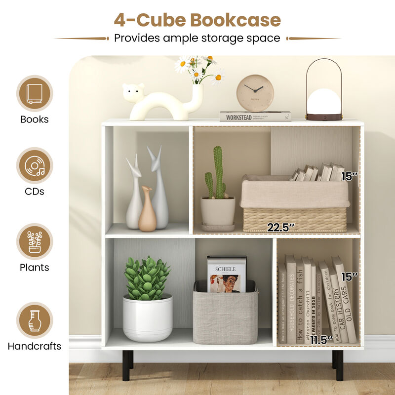 Open Shelf Bookcase with 4 Compartments image number 5