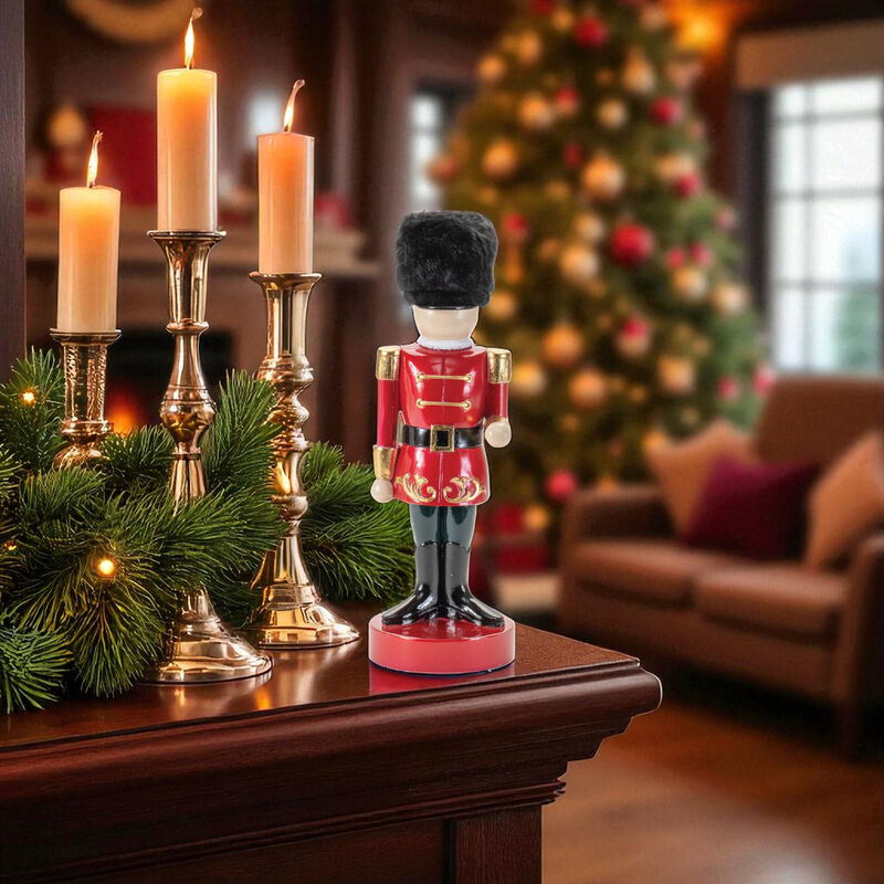 Nutcracker Soldier Figurine for Holiday Shelf, Mantel, or Tabletop Display