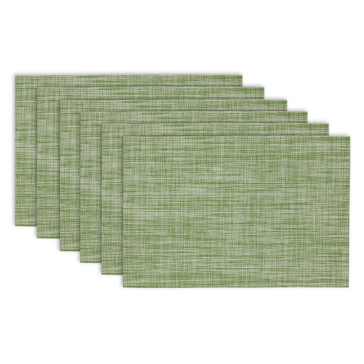 Set of 6 Fig Green Tweed Placemats 18" x 13"