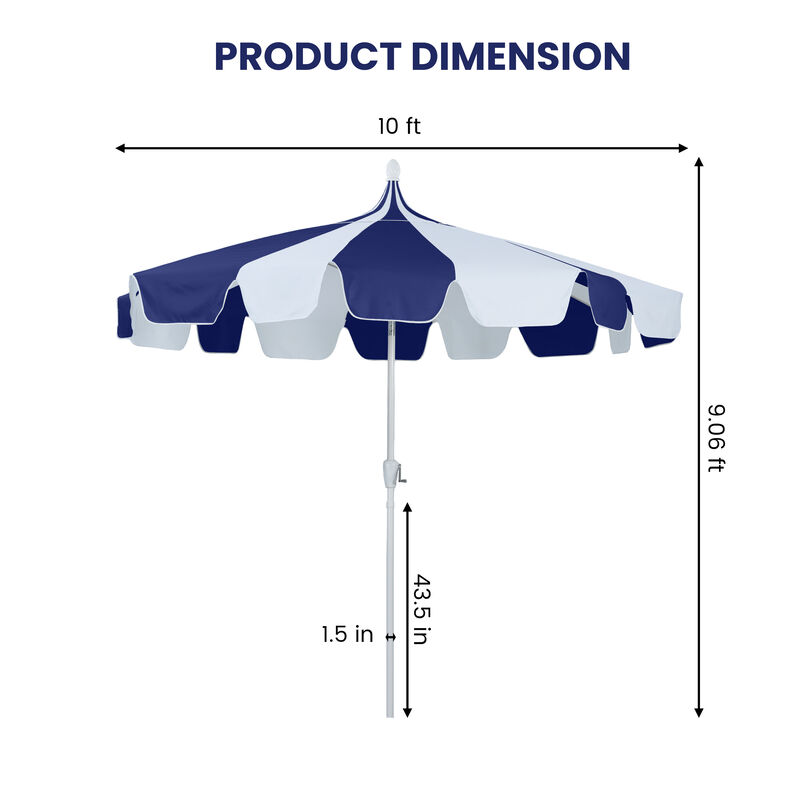 Mondawe 10 ft. Pagoda Patio Umbrella with Crank Lift & Tilt Adjustable in Black image number 4