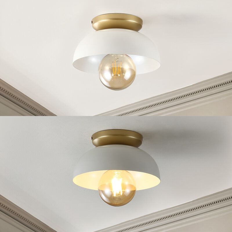 Paulina Classic Industrial Iron LED Flush Mount