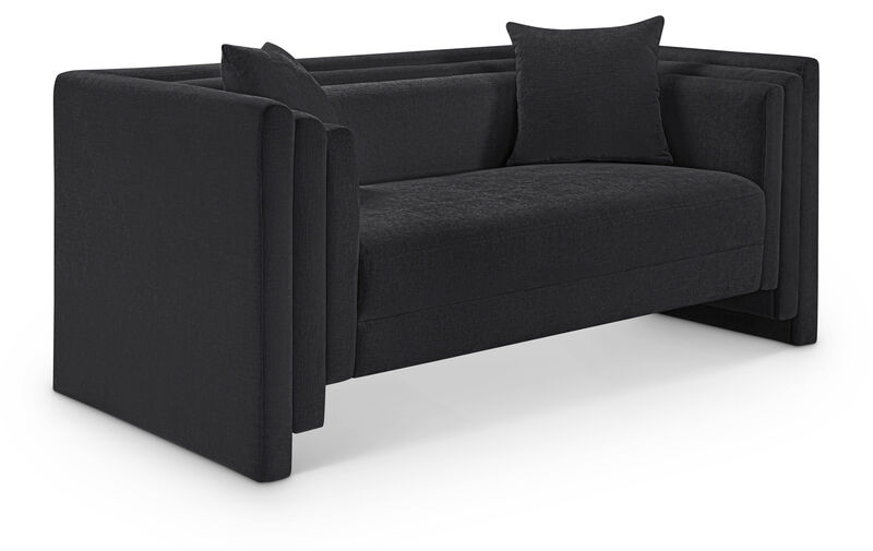 Meridian Furniture Everett Black Chenille Fabric Loveseat